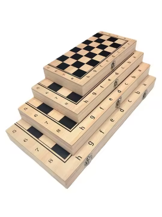 Juego de Ajedrez Internacional de Madera Plegable y Portátil Tablero y Piezas de Ajedrez de Plástico Perfecto para Juegos Competitivos Juguetes y Juegos - 1