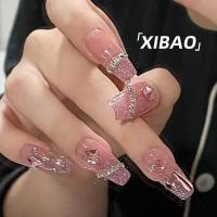 Pack de 24 piezas uñas removibles media y larga manicura parche uñas postizas - details 13