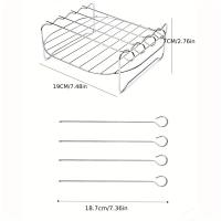 Juego de Vajilla de Aire Seco de Acero Inoxidable 4 Pinchos para Asar Carne - details 4