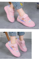 Zapatillas de deporte de cuero para niñas, zapatos de princesa para correr, zapatos deportivos casuales, zapatos de Velcro para niños - details 6