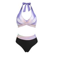 Bikini con estampado floral para mujer, traje de baño de dos piezas, de cintura alta, para adolescentes - details 25