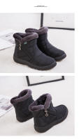 Nieve de gran tamaño para mujer, zapatos con forro de algodón, ots cálidos impermeables de corte medio - details 12