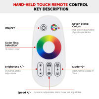 GAHADA Luz de Tira LED RGB Impermeable, 5050 60LEDs/m, Control Remoto Táctil de Pared, Iluminación y Decoración - details 5