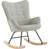 Mecedora Comoda para Adulto Mecedora Relajante de Metal Gris para Dormitorio y Salón 69x90x95 cm - details 0