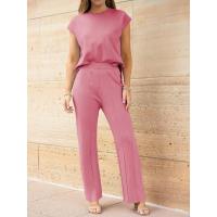 2025 Conjunto informal de punto para mujer: suéter de punto sin mangas + conjunto de dos piezas con pantalones de pierna ancha - details 16