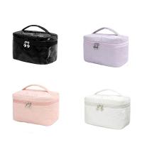 Bolsa de maquillaje de gran capacidad para mujer, bolsa cuadrada de mano para viaje, bolsa de baño con doble cremallera, bolsa de almacenamiento de cosméticos a prueba de polvo para el hogar - details 0