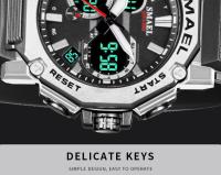 Reloj de Pulsera Deportivo de Lujo SMAEL Original para Hombres con Movimiento de Cuarzo Digital+Pulsera de Hierro Forma Redonda Estilo de Moda - details 9