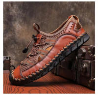 Sandalias de cuero para hombre, calzado deportivo ligero, antideslizante, transpirable, para playa y exteriores, Verano - details 17