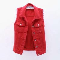 Chaleco Sin Mangas de Moda para Mujer Primavera-Otoño 2025 Chaleco Cowboy de Un solo Pecho Estilo Coreano Dulce y Corto - details 35
