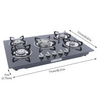Estufa de Gas integrada de 30 pulgadas, 5 quemadores, vidrio templado, superficie lisa, GLP/NG Convertible, Encendido automático por pulso - details 1