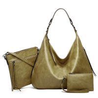 Bolso de hombro de piel sintética para mujer, conjunto de tres piezas, suave - details 66