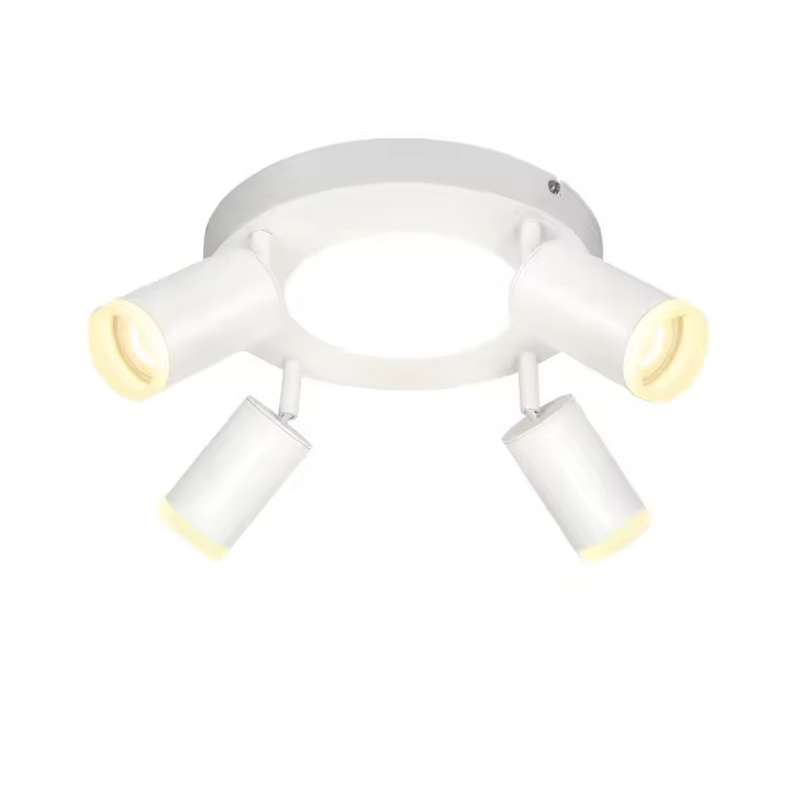 CBJKTX Foco de techo 4 bombillas redondas 20W 3000K GU10 fácil instalación blanco cálido 350 °   moderno ajustable - 1
