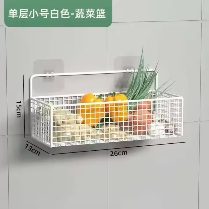 Estante de especias de material montado en la pared no perforado para cocina, estante para fregadero de platos de cocina - 1