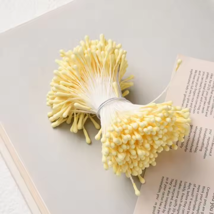 Pistil Artificial con gotas de agua de 6CM, accesorios de plástico para hacer flores, melocotón, albaricoque, flor de melocotón, 400 piezas - 1