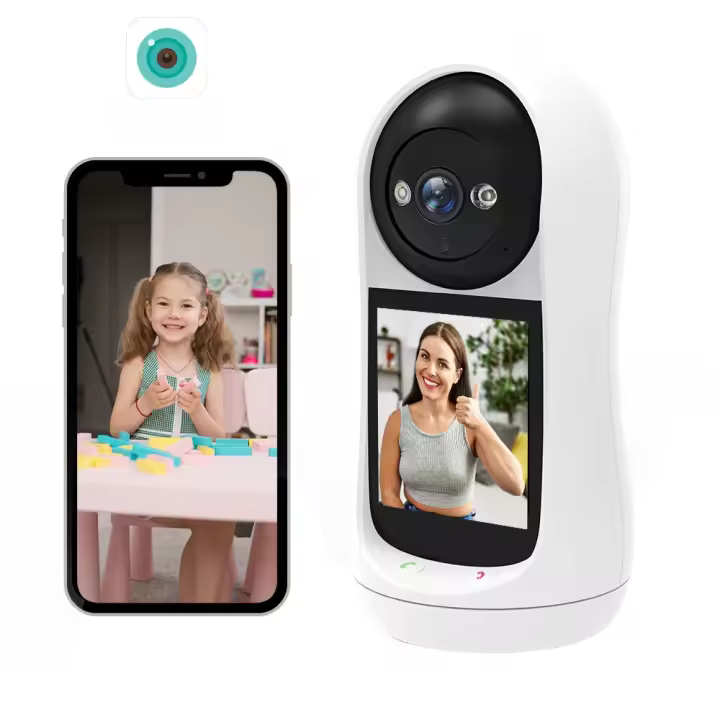 Cámara de videollamada WiFi de 2.4G con pantalla IPS de 2.8 pulgadas, detección de sonido de llanto de bebé, cámara IP PTZ de seguridad, monitor de bebé iCSee - 1