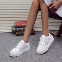 Zapatillas de plataforma de encaje para mujer, zapatos de Skate ahuecados con punta redonda, informales, para caminar - details 7