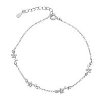 S999 Estrella de diamante brillante de plata pura para mujer, pulsera de estudiante Bestie de estilo forestal con personalidad de nicho Simple, diseño fresco - details 4