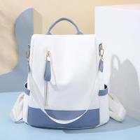 Mochila impermeable de tela Oxford con costuras para mujer, antirrobo, cremallera trasera, mochila escolar para niñas, mochila informal de viaje de un solo hombro - details 3
