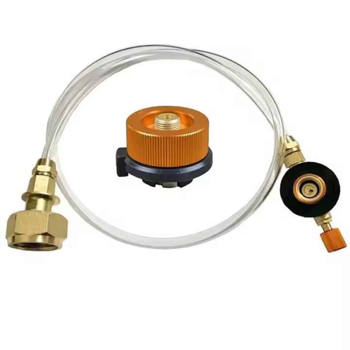 Adaptador de tanque de combustible de llenado de propano para estufa de camping al aire libre, llenado de cilindro de gas, accesorios para quemador de contenedor de gasolina - 1