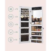 Organizador de Luces LED Armario de Almacenamiento con Espejo sin Marco y Integrado en el Maquillaje 2 Cajones, Bloqueable, Blanco JJC013W01 - details 4