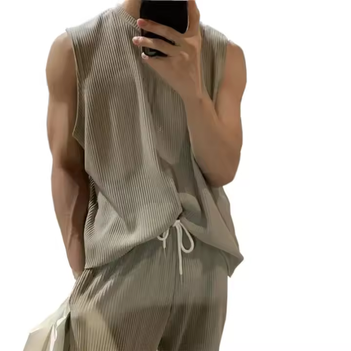 Camiseta sin mangas de estilo americano para hombre, chaleco de hombro para Fitness, camisa de entrenamiento de marca a la moda para desarrollar músculos - 1