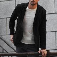 Blazer Delgado de Algodón y Lino para Hombres Color Sólido, Manga Larga, Bolsillos, Ligero para el Verano, Chaqueta Casual de Negocios - details 24