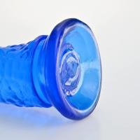 Consolador de cristal azul claro para adultos pene Artificial estimulación suave del punto G con ventosa potente producto sexual para parejas de colores mezclados - details 4