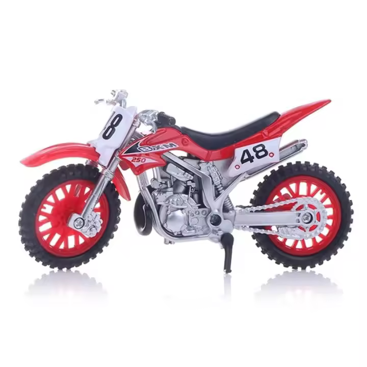 Modelo de motocicleta todoterreno Hobbies colección de funciones deslizantes, juguete de Metal de motocicleta 1:18, simulación de aleación de Motocross, decoración de coche de juguete - 1