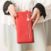 Cartera larga estilo para mujer, grande, estuche con compartimentos, negro, tono dorado - details 9