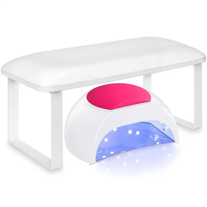 Reposabrazos desmontable para uñas, reposabrazos antideslizante para tecnología de uñas, color blanco - 1