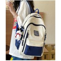Mochila de gran capacidad femenina-japonesa color de contraste marca de moda mochila para estudiantes universitarios bolsa de viaje de ocio nueva bolsa para computadora - details 8