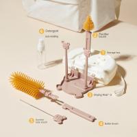 Juego de cepillos de limpieza de biberones multifuncional, oso 8 en 1, cepillo para lavar vasos de vidrio, escurridor de almacenamiento, Kit de cepillo para biberones de León - details 14