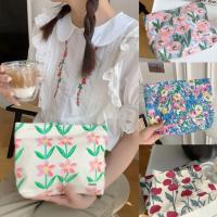 Bolsa de Maquillaje Floral de Algodón Monedero de Bolsillo con Cierre de Cremallera para Mujeres - details 1