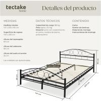 Cama de Boda Romántica y Estable Estructura de Cama de Madera Base de Cama Resistente - details 2