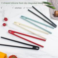 Pinzas antideslizantes para pan, pinzas para servir, barbacoa, ensalada, mango largo, pinza para carne, utensilios de cocina para el hogar, Rojo - details 4