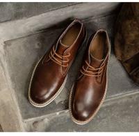 Zapatos de trabajo informales de cuero con tobillo alto Martin American y botas de moto rojas de invierno Oxford para hombre - details 17