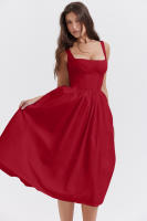 Vestido de dopamina con tirantes de cintura alta francés Sexy sin mangas de verano 2025 para mujer - details 4