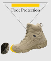 Botas tácticas militares impermeables para hombres, zapatos de seguridad para el trabajo, escalada, senderismo, botines al aire libre, desierto - details 4