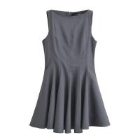 - Moda Primavera Verano 2025 Mujer Vestido Plisado Elegante Cuello Redondo Sin Mangas Dulce Fiesta Espalda Plisada - details 1