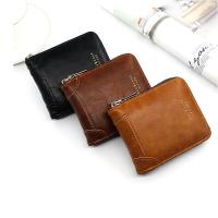 Cartera corta con cremallera para hombre, tarjetero informal de cuero PU con bolsillo para monedas - details 1
