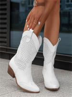 Nuevo producto botines de mujer de gamuza quemada con tacón medio y caña baja estilo marina - details 8
