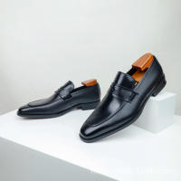 Mocasines de los hombres zapatos de cuero de negocios casuales cabeza cuadrada versátil de los hombres - details 1