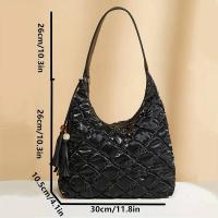 Bolso de hombro a cuadros de gran capacidad Vintage para mujer, bolso de ocio para ir al trabajo, mochila de lujo de alta gama, Otoño/Invierno 2024 - details 2