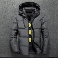 Chaqueta de Down de Pato Blanco para Hombres Cálida, Color Sólido, con Capucha, Gruesa - details 4