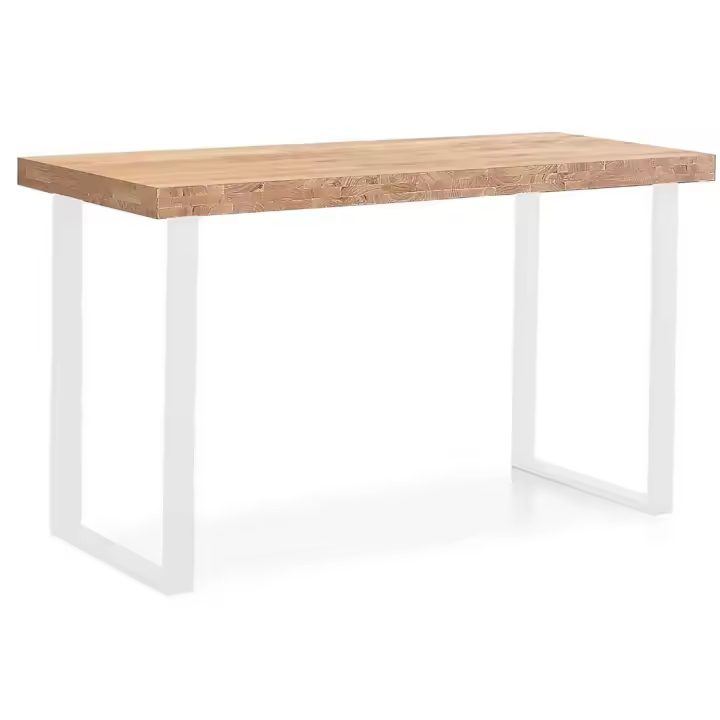 Mesa de estudio, escritorio o despacho, mesa de oficina, color madera salvaje y blanco, medidas: 120 cm (largo) x 60 cm (ancho) x 73 cm (alto) - 1