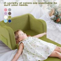 Sofá infantil plegable, cómodo sofá cama para niños pequeños, sofá cama 2 en 1 para esquina acogedora, habitación infantil, minisofá con función de dormir para niños y niñas, color verde - details 3