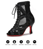Botas de baile de cuero con suela roja para mujer, zapatos de baile de salón, zapatos de baile latino, botas de Pole Dance, zapatos de fiesta de Tango para mujer - details 3
