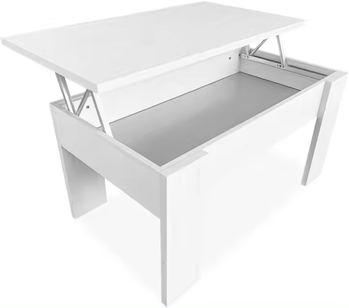 Mesa de Centro Elevable Estilo Blanco con Tapa 90 cm de Ancho x 50 cm de Fondo x 46, 57 cm de Altura Madera - 1