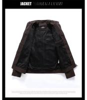 Nueva chaqueta de cuero de los hombres de cuero lavado, moto más vellón empalme chaqueta de cuero esmerilado, abrigo de cuero de los hombres, biker marea Slim abrigo - details 7