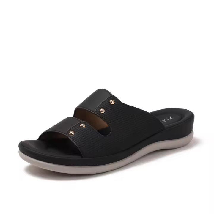 Sandalia con tacón inclinado, suave y grueso, para mamá, arrastre fresco, novedad de verano, prendas de vestir exteriores a la moda, zapatillas de playa - 1